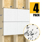 Spampur Peg Board, 4 Pack Metal Pegboard Panels with 50 Hooks