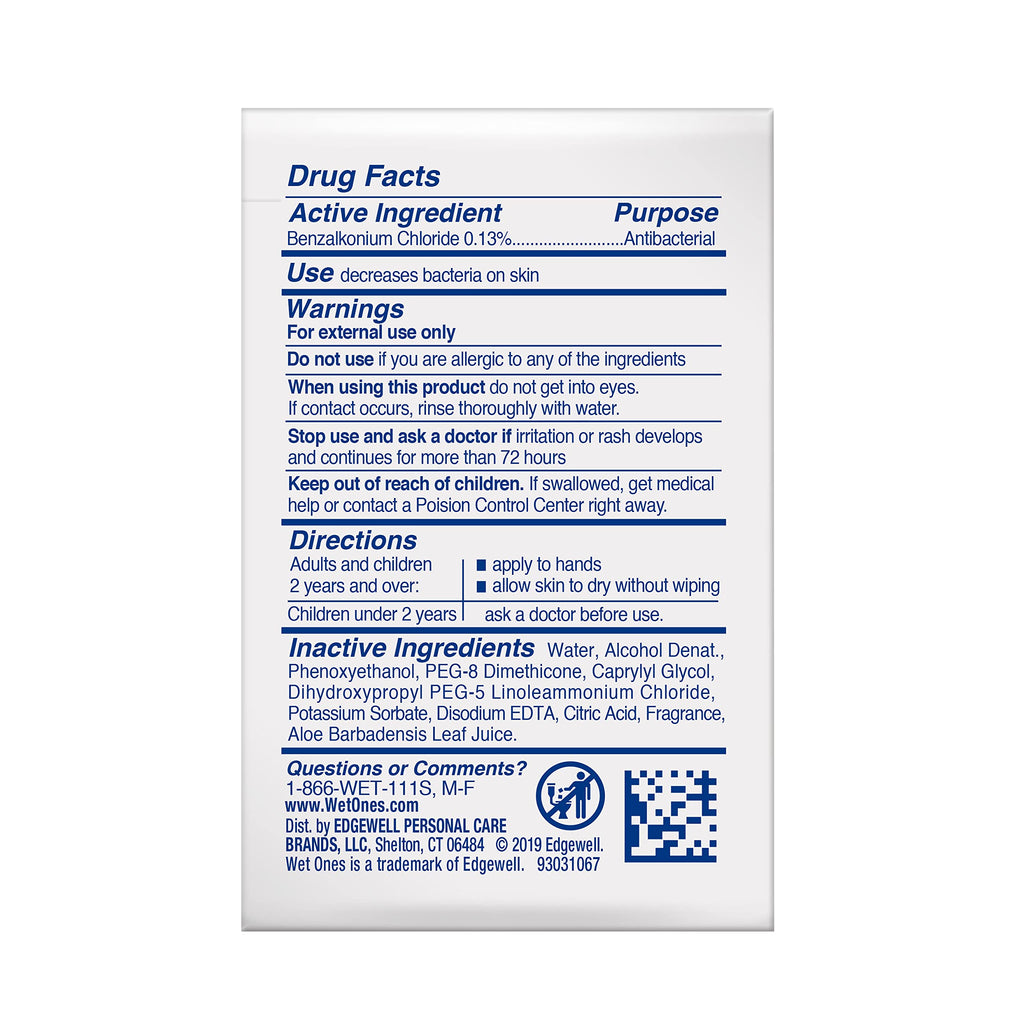 Wet Ones Antibacterial Hand Wipes Singles, Tropical Splash Wipes, Individual Wipes, Antibacterial Wipes, Hand Wipes Individually Wrapped, 24ct (6 pack)