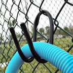 RUZUO 12PCS Chain Link Fence Hooks, Fence Hooks for Hanging Pool Poles,Nets,Brushes,Skimmers,Vacuum Hoses,Leaf Rakes etc, Hooks for Chain Link Fence, Chain Link Fence Hangers, Black