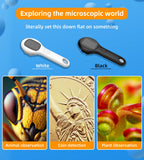 T TAKMLY Mini Pocket Digital Microscope, Macro Fixed Focus Magnifying Glass, Portable Handheld USB Digital Microscope 500x Magnification, 4X Zoom