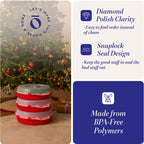 HOMZ Holiday Storage 24" Clear Plastic Wreath Container, Red, 3 Pack