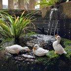 3PCS Duck Statues Resin Ducks Outdoor Garden Yard Porch Duck Pond Decor