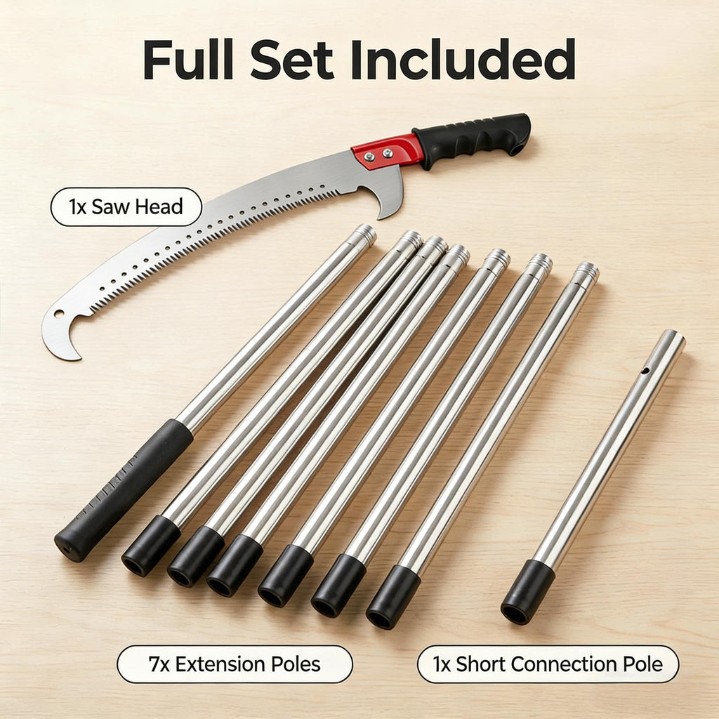 RISETEX Pole Saws for Tree Trimming 11.8 FT, Manual Pruning Saw