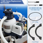 11380 Clamp Collar for Intex Above Ground Pool Pump- Compatible with Intex SX2100 Krystal Clear Sand Filter Pump and SX2800 Filter Pump Valve Clamp O Ring and Screws Replacement Parts