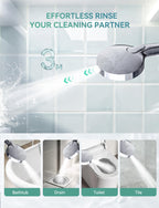 Magichome Filtered Shower Head with Handheld, High Pressure 10-Spd Detachable Chrome Showerhead with Stainless Hose, Water Softener Filter Beads for Hard Water - Remove Chlorine, Reduce Dry Itchy Skin