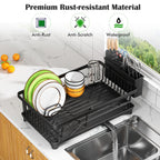 Kmiectse Dish Drying Rack for Small Kitchen Counter with Utensil Holder
