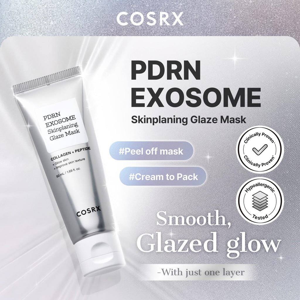 COSRX PDRN Exosome Skinplaning Glaze Mask for Face with Salmon DNA PDRN & Exosome, Overnight Wrapping Mask for Glass Skin, 1.69 fl. Oz, Korean Skin Care