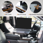 MELIPRON Truck Laptop Mount for Cars, Vans, Vehicles, No-Drill Computer Stand with Adjustable Height, Full Motion Swivel, Heavy-Duty Laptop Holder for Mobile Work