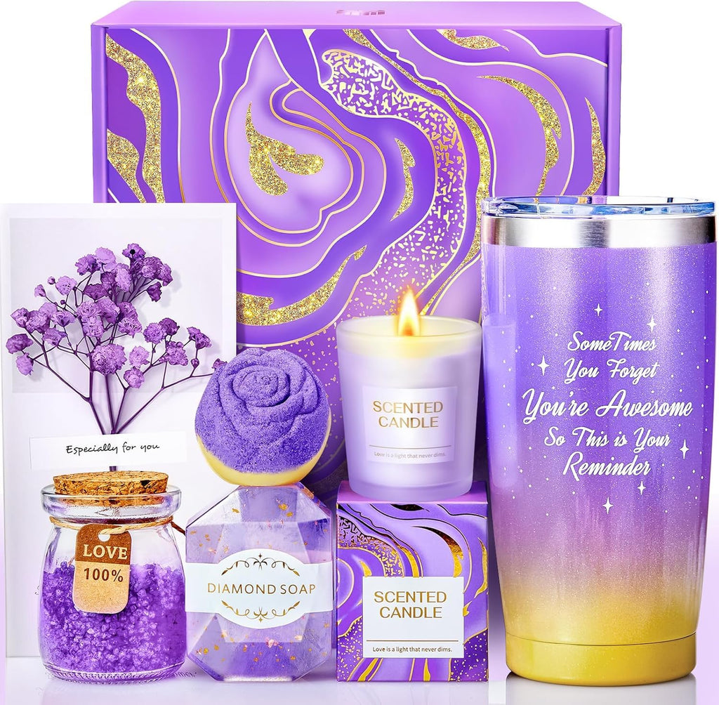 BodyRefresh Christmas Birthday Gifts for Women, Gift Basket for Her, Self Care Spa Gift Set, Thinking of You & Get Well Soon Care Package, Gift for Mom Wife Sister Grandma