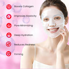 MIXAROLA Collagen Glow Up Mask 2.0, Bio Collagen Face Mask for Firming Skin, Deep Hydration, Wrinkle & Pore Reduction(4 Count (Pack of 1))