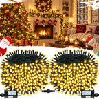 OZS Connectable 2-Pack 164Ft 400LED Christmas String Lights, Warm White