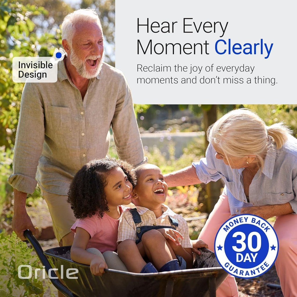 Oricle Standard 2.0 Hearing Aids for Seniors - Oricle Hearing Aids for Adults with Advanced Noise Cancellation - Easy Volume Control with Portable Charging Case