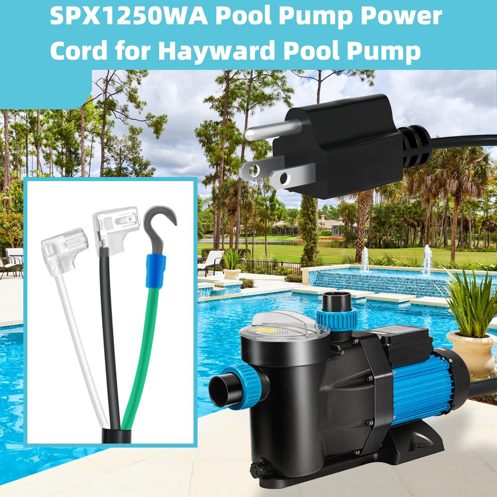 SPX1250WA Power Cord for Hayward Pool Pump Compatible with Hayward Power-Flo SP1500 Pool Pump Series (6FT)