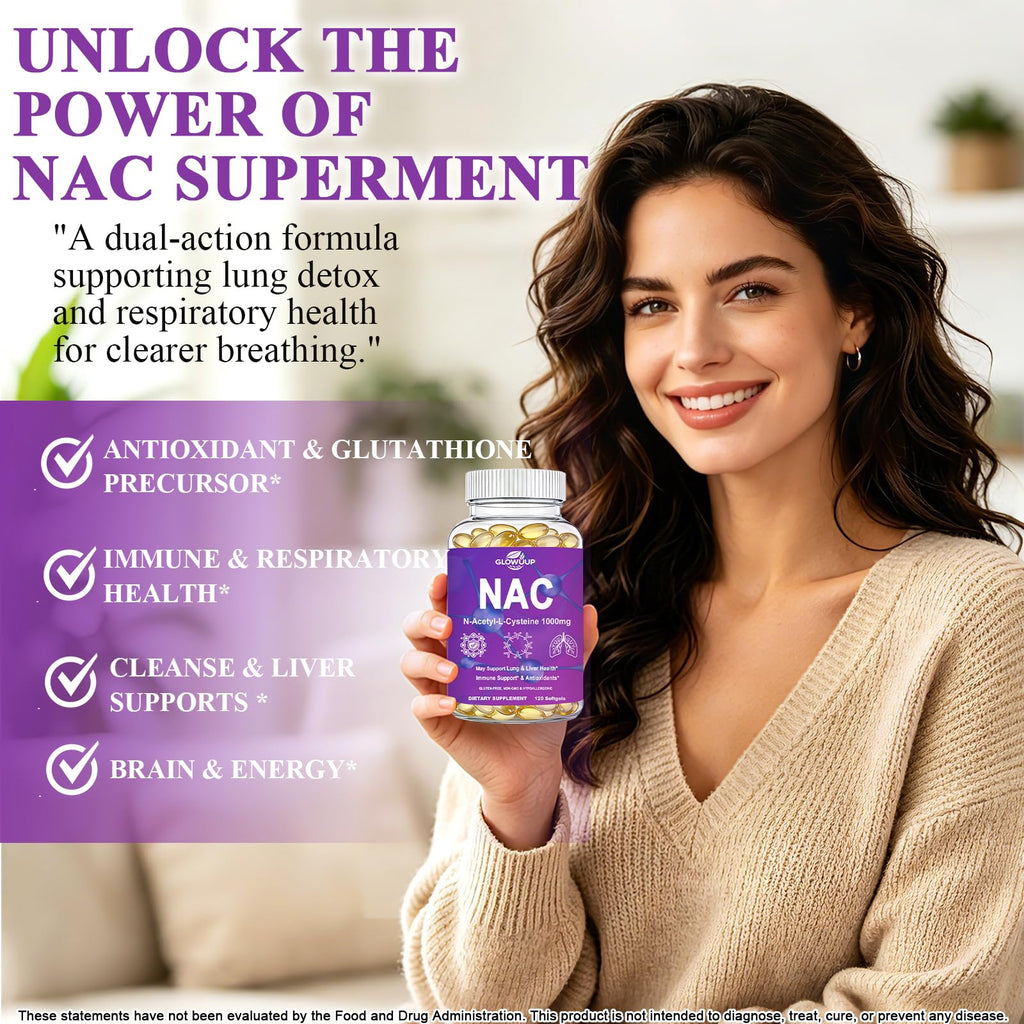 Nac Supplement N-Acetyl Cysteine, Fast Absorb Liposomal Nac 1000mg Softgels