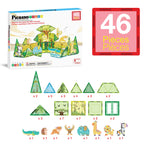 PicassoTiles Magnet Tile Building Block Safari Themed Set with 8 Compatible Magnetized Animal Action Figures Build Blocks Toddler Creativity Toys STEAM Educational Learning Skills Ages 3+ PTQ12