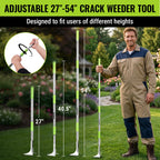 WORKPRO Crack Weeder, Stainless Steel Crevice Weeding Tool with Adjustable Long Handle (27"-54")