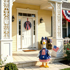 Clzemo 4th of July Porch Goose Outfit for 23 Inch Lawn Statue, Patriotic Goose Clothes with American Flag, Independence Day 250th Anniversary Memorial Day Garden Patio Yard Decoration