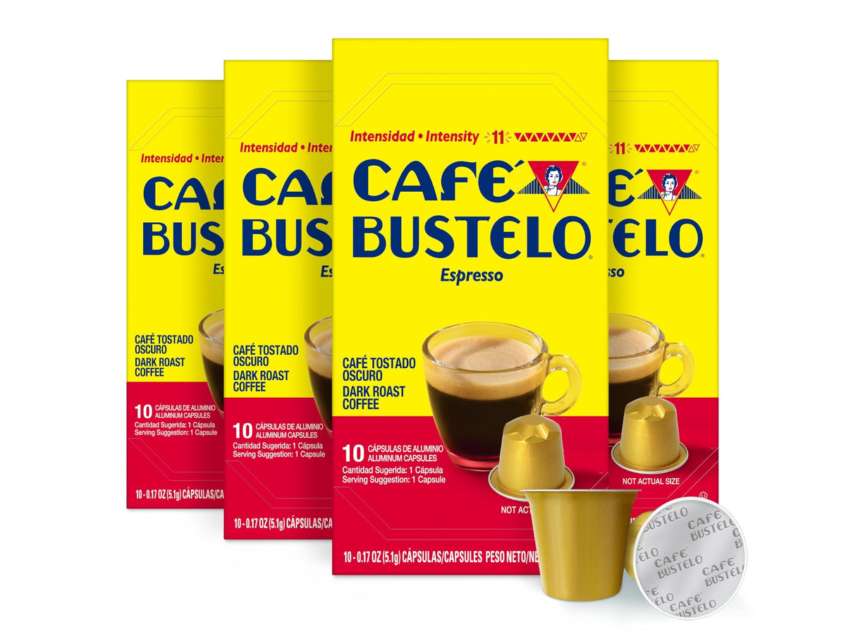 Café Bustelo Espresso Capsules, Nespresso OriginalLine Compatible, 40 Count
