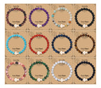 CASDAN 12Pcs 8mm Cross Beaded Bracelets for Women Men