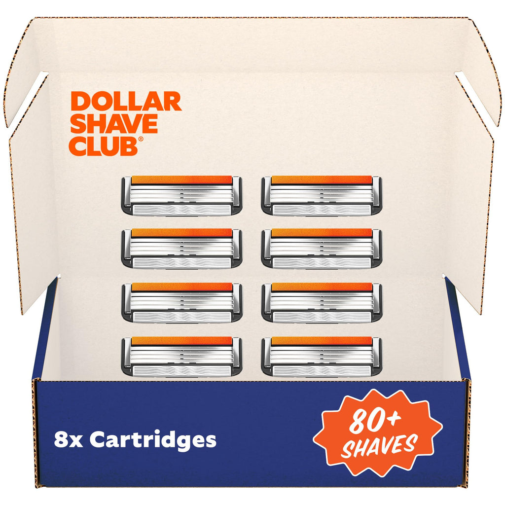 Dollar Shave Club - 4 Blade Razor Refills (8 Pack) - Razors for Men