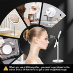 MIYADIVA Makeup Mirror, 30X Magnifying Mirror for Desk, 1X/30X Table Mirror with Stand, Double-Sided Vanity Mirror, Travel Makeup Mirror with Magnification, Desk Mirrors for Home and Office 8 in