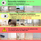 ZESLMG Suction Cup Hooks for Shower, Chrome Wreath Hangers for Front Door Glass Window Bathroom Kitchen Wall, Removable Towel Holder Bath Robe Loofah Coat Hooks No Damage for Hanging, 2 Pack