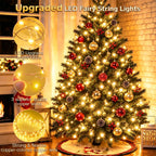 KNONEW 203FT 600LED Outdoor Fairy Lights Plug in Warm White Christmas Decor