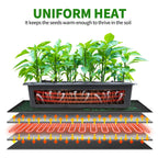 Seedling Heat Mat with Built-in Temperature Controller, 10" x 20.75" Waterproof Plant Heating Pad with Thermostat for Indoor Seed Starting Germination Hydroponics