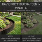 40FT x 8IN Flexible Corrugated Metal Garden Edging Roll, Rust Resistant Galvanized Steel Landscape Border, Flexible Lawn Edging for Flower Beds, Pathways & Outdoor Landscaping