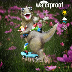ACHYHAVIN Garden Statue Outdoor Decoration, Cool Dinosaur Play Skateboard with Gnomes Figurines, Indoor Outdoor Decor Art for Patio Lawn Yard, Housewarming Garden Gift…