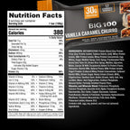 MET-Rx Big 100 Colossal Protein Bars,Vanilla Caramel Churro Meal Replacement Bars,Brown,9 Count (Pack of 4)