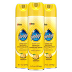 Pledge Enhancing Polish Spray, Wood Furniture & Stainless Steel Polish, Remove Dust and Fingerprints, Fast Shine and Protect, Prevent Scratches & Knicks - Lemon Scent, 9.7oz, Pack of 3