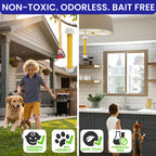 Fly Stick Sticky Fly Traps for Indoors Outdoor 4pk with 12 Ribbons. Non-Toxic Super Sticky Hanging Flies Catcher Paper Tape Strips for Home