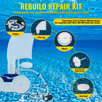 Rebuild Repair Kit Replacement for Polaris Zodiac Automatic Pool Cleaner 280 with Wheel, Tire, Drive Shaft, Turbine Bearing, All Purpoe Bag, Sweep Hose, Wheel Bearing, Tailsweep Pro
