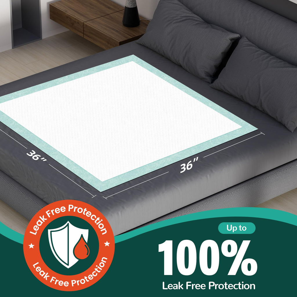 MILDPLUS Disposable Bed Pads 36'' X 36'' Heavy Duty Underpads Extra Large Incontinence Pads for Unisex Adult, Senior, Kids and Pet (30 Count)