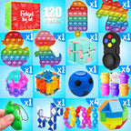 Fidget Toys, 120 Pack Party Favors for Kids 8-12 4-8, Sensory Toys Bulk Autism Autistic, Treasure Box Toys for Classroom, Stocking Stuffers, Goodie Bag Stuffers, Christmas Birthday Gifts Prizes