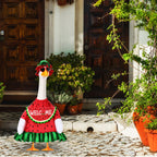 Sunnymove Summer Watermelon Porch Goose Outfits Summer Dress with Frilled Hat & Skirt Welcome Wooden Sign Fits 23" Cement Goose Statue Outdoor Garden Yard Patio Lawn Decor(Watermelon)