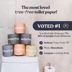 Betterway Bamboo Toilet Paper 3 Ply - Sustainable Toilet Tissue - 24 Long-Lasting Rolls & 360 Sheets Per Roll - Septic Safe - Organic, Plastic & PFAS Free - FSC Certified