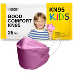 Good Mask Co. Good Comfort Kids’ FFP2 Face Masks, Disposable and Comfortable Face Masks for Kids, Pack of 25, Pink
