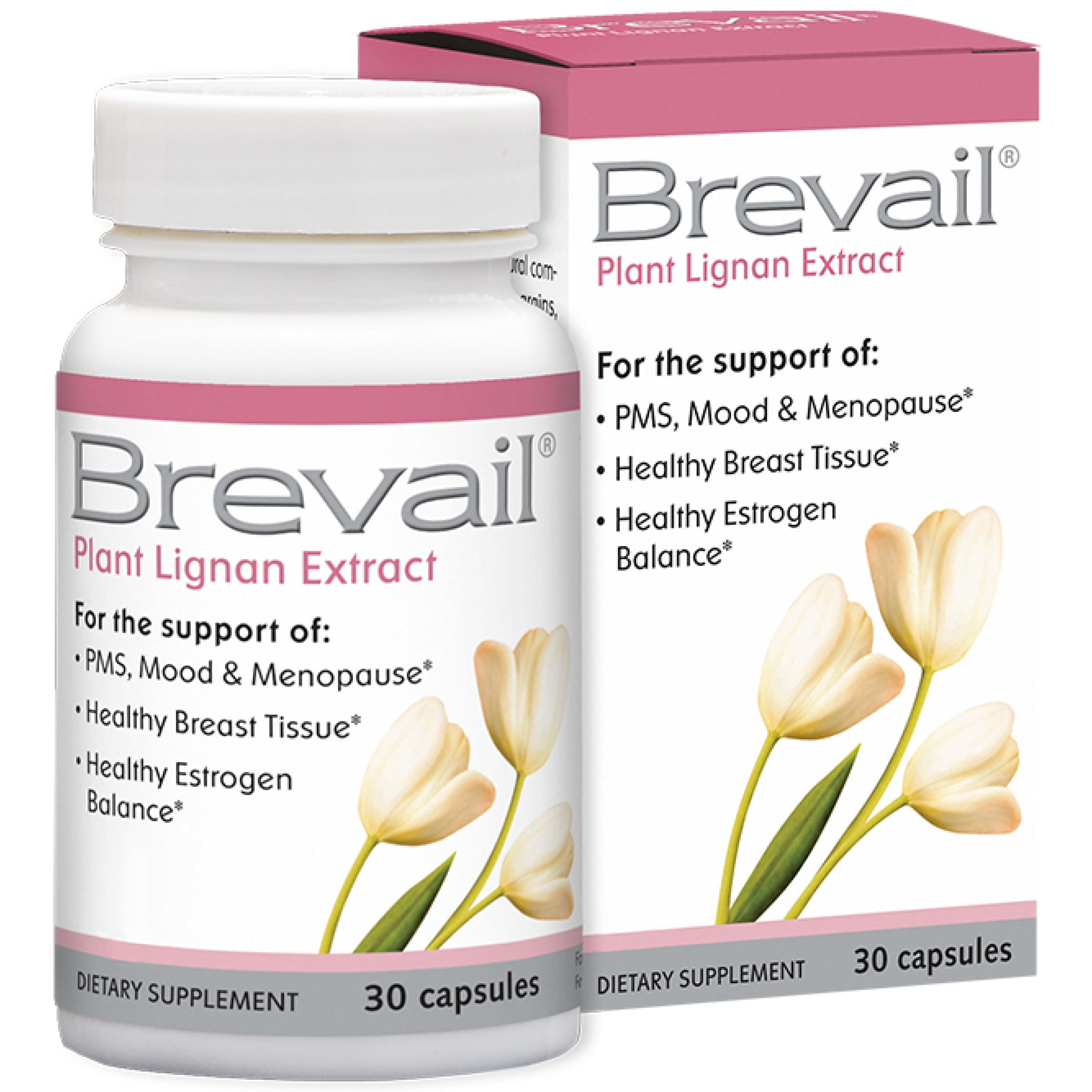 Barlean's Brevail Plant Lignan Extract Supplements, Women's Breast Health Supplement Capsules for Healthy Estrogen Balance, Vegan and Non-GMO, 30 Count