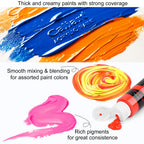 Caliart 24 Colors Acrylic Paint Set with 12 Brushes