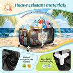 280 Gallon 69" Pool Storage Bin XXL Extra Large Swimming Pool Float Storage Bin, Pool Noodles Holder, Toys, Floats, Balls and Floats Equipment Mesh Rolling Bin for Garden Lawn, 69" Lx32 Wx35 H (Black)