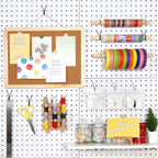 HUHOLE 80 Pack Pegboard Hooks J-Hook – 1 Inch Silver J Hooks for Pegboard – Heavy Duty Peg Board Hooks for Hanging Jewelry, Keys, Retail Items & Small Tools – Fits 1/8” & 3/16” Pegboards