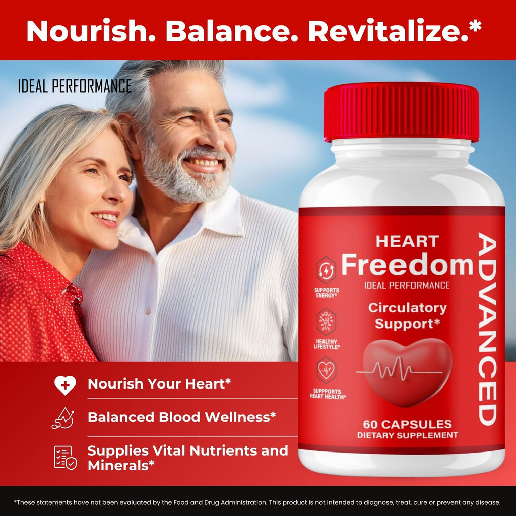 Heart Freedom Capsules, Official HeartFreedom Pills - Energy and Health Maximum Strength, Heart Freedom Circulation Support Capsules, All Natural Glyco Optimizer, Premium Formula Reviews (60 Capsules)