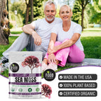 The Food Movement Co. Organic Raw Irish Sea Moss Powder - Mineral Dense Superfood for Cellular Health, Thyroid and Immune Support, Detox - Vegan and Kosher Algae Trace Minerals