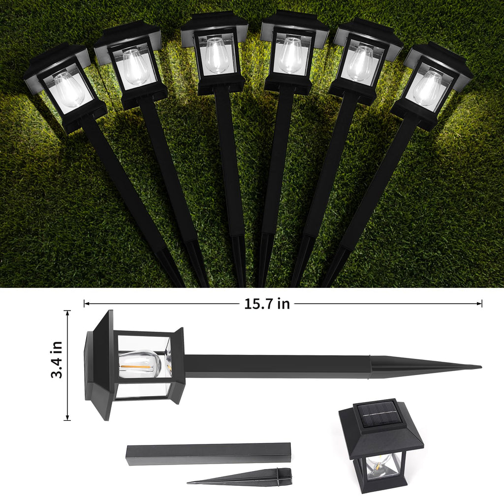Greluna Solar Lights Outdoor,12 Pack 6000K Waterproof Auto On/Off Solar Pathway Lights for Your Garden, Landscape, Path, Yard, Patio, Driveway,Walkway Decor