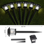 Greluna Solar Lights Outdoor,12 Pack 6000K Waterproof Auto On/Off Solar Pathway Lights for Your Garden, Landscape, Path, Yard, Patio, Driveway,Walkway Decor