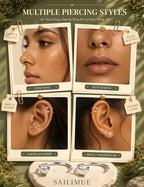 SAILIMUE 12Pair Hypoallergenic Huggie Half Hoop Earrings Backless for Women
