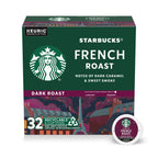 Starbucks K-Cup Coffee Pods, Dark Roast Hot or Iced Coffee, French Roast, 32 Keurig Pods