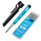 OX Tools Carpenter Pencils Mechanical Set – Heavy Duty Construction Pencil with 10X 2.8mm Lead Pack, Belt Clip, Sharpener, & Holder – Precision Mechanical Carpenter Pencil - Woodworking Pencils
